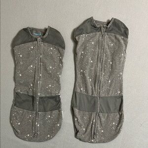 Happiest Baby Sleepea Gray Star-Patterned Baby Swaddle Set